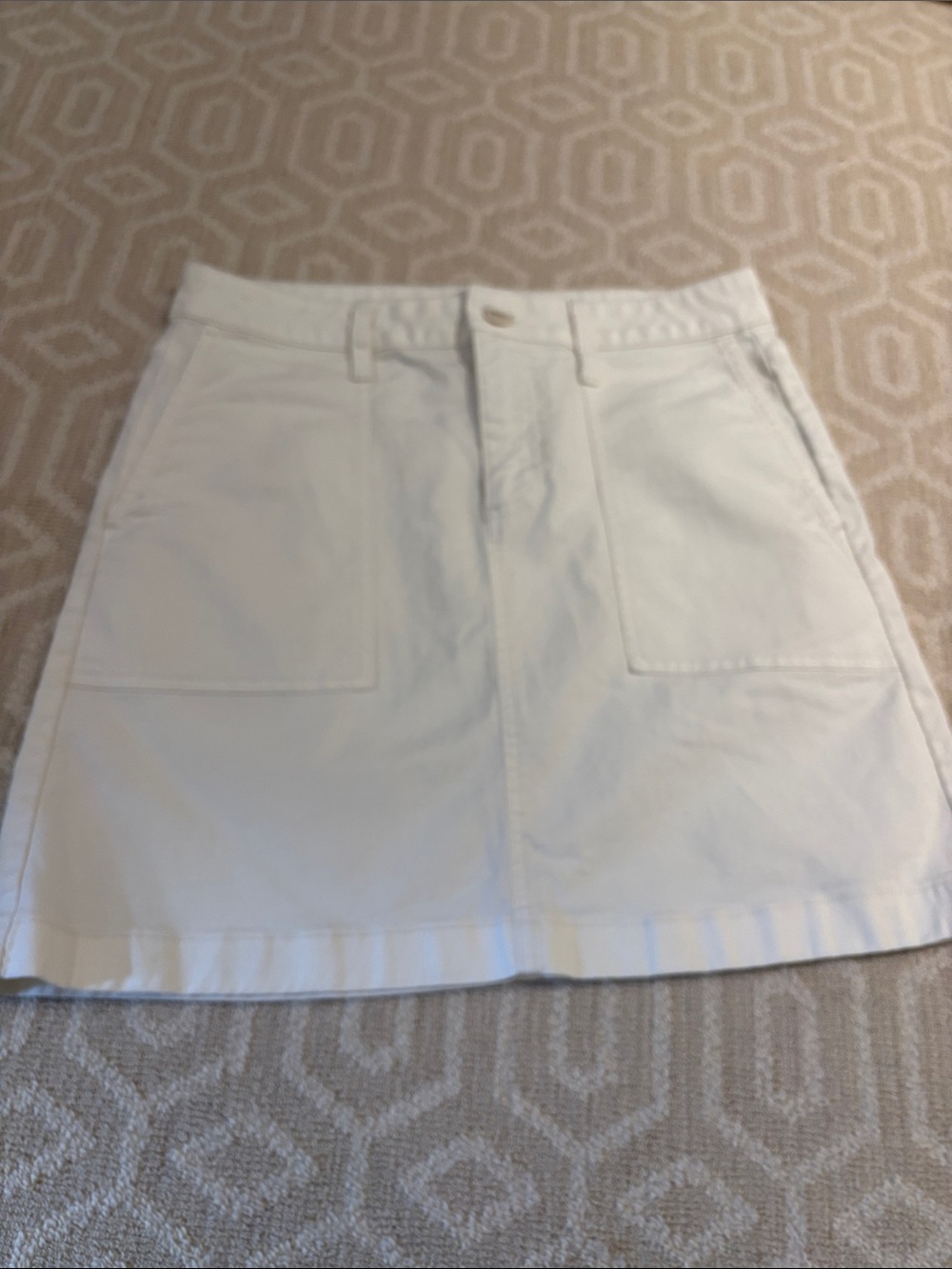 J. Crew Ivory Utility Skirt with Front Patch Pockets